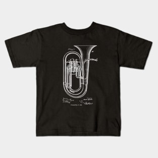 Tuba Player Gift 1888 Tuba Patent Print Kids T-Shirt